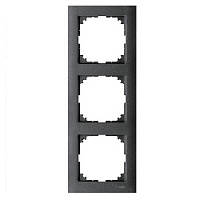 Дизайнерская рамка 3 местная, антрацит, MTN4030-3614 Schneider Electric, серия Merten System M-Pure
