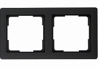 Дизайнерская рамка 2 местная, матовый черный, 81102RPB Wedder, серия R2