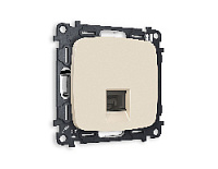 Комплект механизма компьютерной розетки RJ-45(8P8C) CAT6 с шторкой, бежевый матовый, MO332010 Ambrella Volt