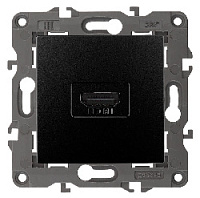 Дизайнерская розетка HDMI, антрацит, Б0034336 Эра, серия Elegance