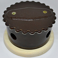 Распаечная коробка D80 коричневая РК-К2 ЦИОН фигурная крышка