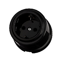 Розетка с заземляющим контактом черный, SQ1820-1212 TDM ELECTRIC, серия Виви