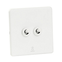 Дизайнерский выключатель Mira Белый лед, BMW2KTA Bonze двухклавишный проходной