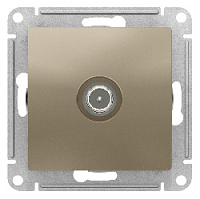 Дизайнерская розетка TV проходная, шампань, ATN000592 Schneider Electric, серия Atlas Design