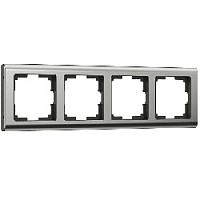 Дизайнерская рамка 4 местная, глянцевый никель, нержавеющая сталь, поликарбонат, W0041602 Werkel