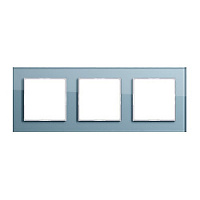 Дизайнерская рамка 3 местная, серо-голубое стекло, AC583GLBLGR Jung, серия A Creation