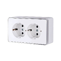 Дизайнерская розетка двойная с заземлением, белый, W5072101 Werkel, серия Gallant