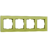 Дизайнерская рамка 4 местная, фисташковый, стекло, W0041116 Werkel