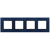 Дизайнерская рамка 4 местная, синий, Б0034537 Эра, серия Elegance