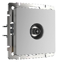 Дизайнерская розетка ТВ, серебряный глянцевый, W1183006 Werkel, оконечная