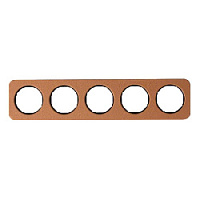 Дизайнерская рамка 5 местная, кожа/черный, 10152364 Berker, серия R.1