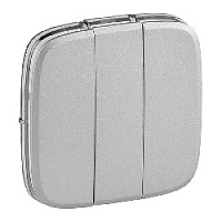 Тройная клавиша выключателя алюминий, 755037 Legrand, серия Valena Allure