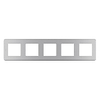 Дизайнерская рамка 5 местная, алюминий, 673972 Legrand, серия Inspiria