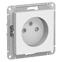Дизайнерская розетка без заземления, со шторками, белый, ATN000149 Schneider Electric, серия Atlas Design