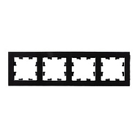 Дизайнерская рамка 4 местная, черный, стекло, ATN321004 Schneider Electric, серия Atlas Design Nature