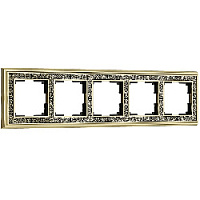 Дизайнерская рамка 5 местная, золото / черный, алюминий, акрил, W0051430 Werkel