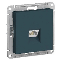Дизайнерская розетка компьютерная RJ-45 кат. 6, изумруд, ATN000886 Schneider Electric, серия Atlas Design