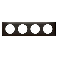 Дизайнерская рамка 4 местная, карбон, 068984 Legrand, серия Celiane