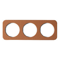 Дизайнерская рамка 3 местная, кожа/полярная белизна, 10132369 Berker, серия R.1