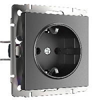 Дизайнерская розетка с заземлением, графит матовый, W1171064 Werkel