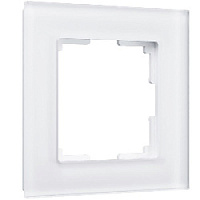 Дизайнерская рамка 1 местная, белый матовый, стекло, W0011105 Werkel