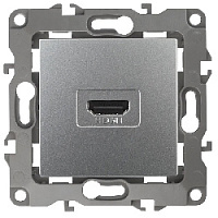 Дизайнерская розетка HDMI, алюминий, Б0027483 Эра, серия 12