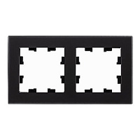 Дизайнерская рамка 2 местная, черный матовый, стекло, ATN331002 Schneider Electric, серия Atlas Design Nature