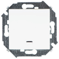 Дизайнерский выключатель с подсветкой, белый, 1591104-030, Simon, одноклавишный, серия 15