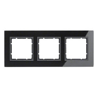 Дизайнерская рамка 3 местная, черный, глянцевый, стекло, 10136616 Berker, серия B.7