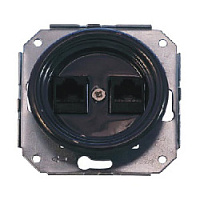 Ретро розетка интернет, черный, B01-08 Retrika, серия Colony