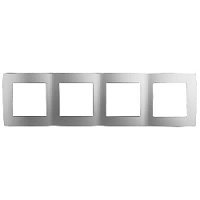 Дизайнерская рамка 4 местная, алюминий, Б0014773 Эра, серия 12