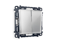 Комплект механизма 2-кл проходного выключателя, серебро глянец, MA403020 Ambrella Volt, двухклавишный