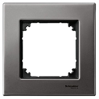 Дизайнерская рамка 1 местная, серый родий, металл, MTN403114 Schneider Electric, серия Merten System M-Elegance