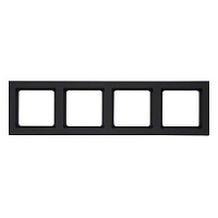 Дизайнерская рамка 4 местная, антрацитовый, бархатный лак, 10146096 Berker, серия Q.3