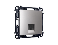 Комплект механизма компьютерной розетки RJ-45 экранированной с автоматической защитной шторкой, сталь, MA512005 Ambrella Volt