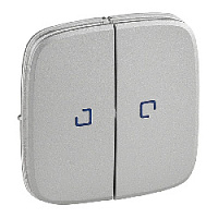 Двойная клавиша выключателя с подсветкой алюминий, 755227 Legrand, серия Valena Allure