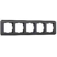 Дизайнерская рамка 5 местная, графит, поликарбонат, W0052104 Werkel