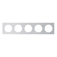 Дизайнерская рамка 5 местная, алюминий/полярная белизна, 10152274 Berker, серия R.3