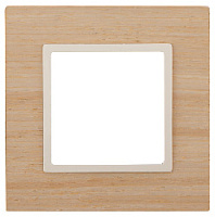 Дизайнерская рамка 1 местная, клен, дерево, Б0034570 Эра, серия Elegance