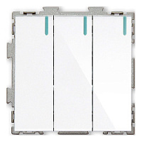 Дизайнерский выключатель, индикатор с флуоресцентной подсветкой, белый, PL-W103-WCG, CGSS, трехклавишный, серия Практика