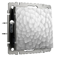 Дизайнерский выключатель, серебряный, W1212006 Werkel, одноклавишный проходной, серия Hammer