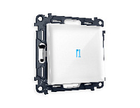 Комплект механизма 1-кл выключателя с подсветкой 10000K голубой свет, белый глянец, MA102020 Ambrella Volt, одноклавишный