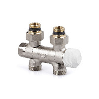 Дизайнерский клапан нижнего подключения прям.\угл. для радиатора 1/2", никель 0707-1500N0E0 S.R.Rubinetterie