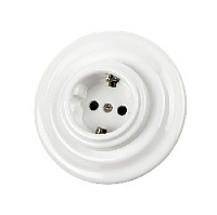 Розетка с заземляющим контактом белый, SQ1820-0022 TDM ELECTRIC, серия Болонь