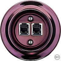 Розетка интернет Cat.6 двойная, фиолетовый металлик PEMAGsCat6 Katy Paty