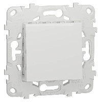 Дизайнерский выключатель кнопочный, белый, NU520618 Schneider Electric, одноклавишный, серия Unica New