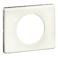 Дизайнерская рамка 1 местная, белая феерия, стекло, 069351 Legrand, серия Celiane