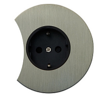 Розетка силовая 220В, полукруглая, EU010211, никель, Salvador