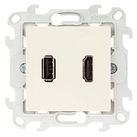Дизайнерская розетка HDMI+USB, слоновая кость, 2411095-031 Simon, серия 24 Harmonie