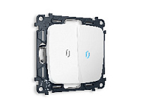 Комплект механизма 2-кл выключателя с подсветкой 10000K голубой свет, белый матовый, MO124020 Ambrella Volt, двухклавишный